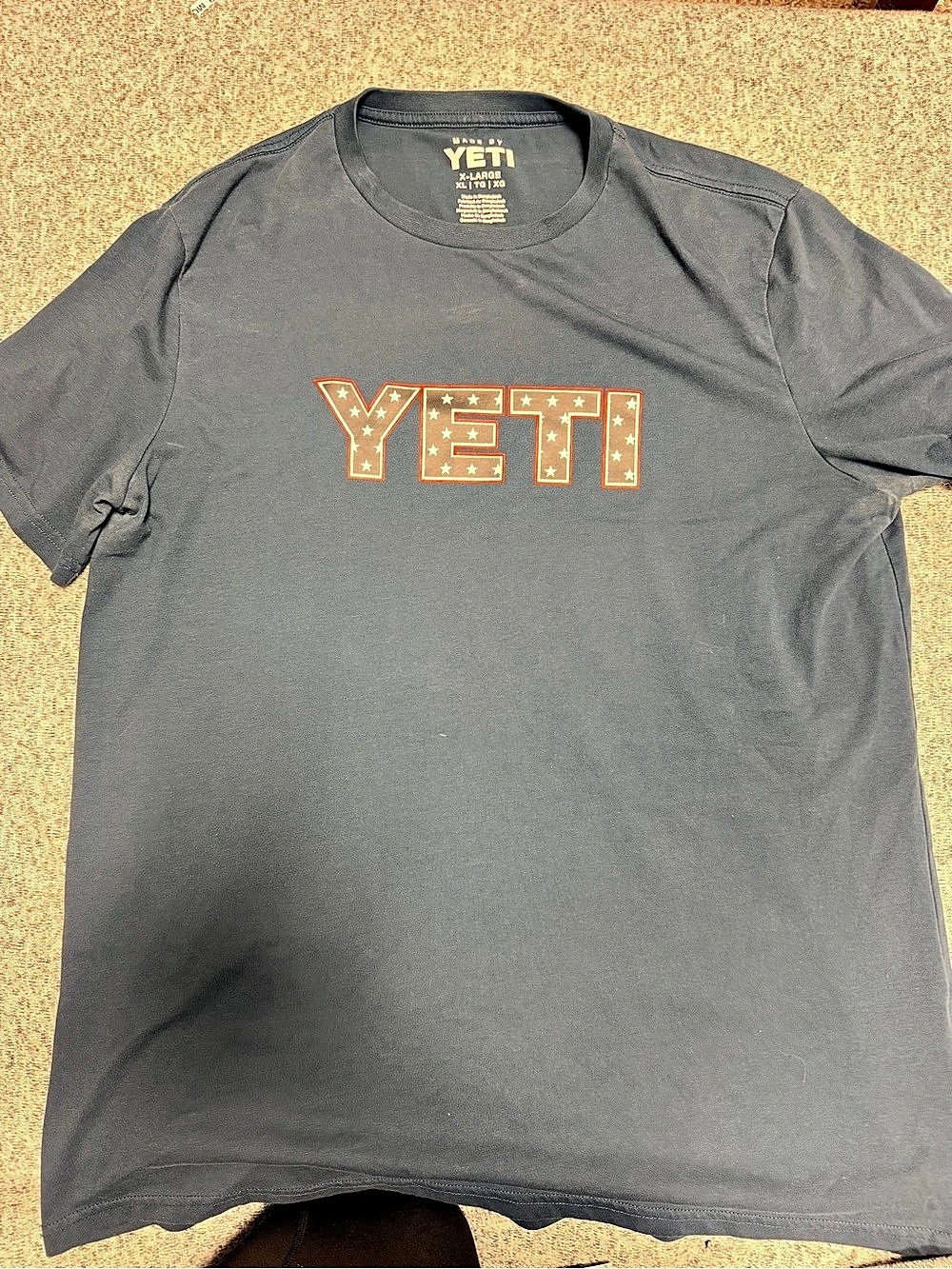 YETI American Flag Logo T-Shirt Graphic Tee Black XL